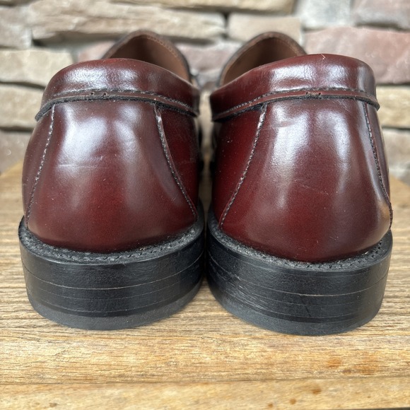 Hanover Handsewn Penny Loafer Mens 11 E Burgundy Leather Upper/Soles Shoes EUC main image 11